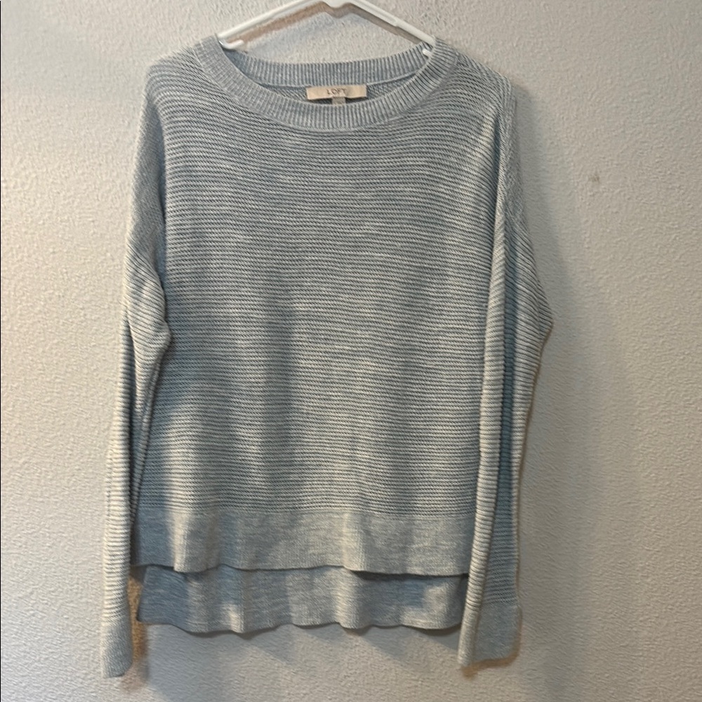 LOFT blue Crew Neck Sweater Lightweight Knit